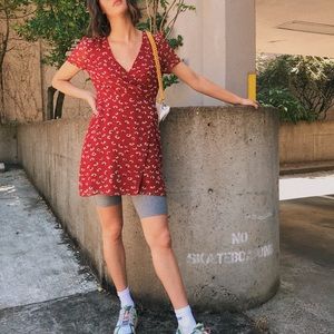 Madewell Red Floral Mini Dress